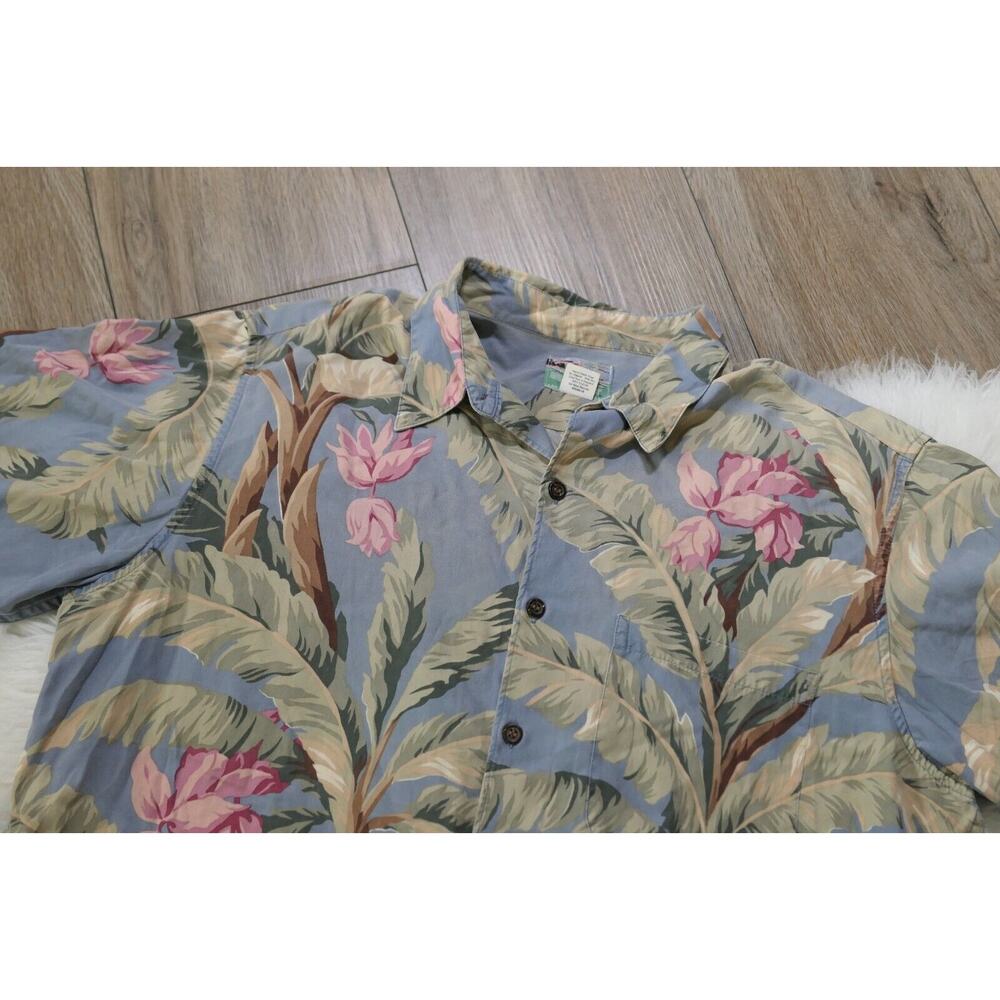 Vintage Reyn Spooner Hawaiian Traditionals Floral Palm Trees Men's XL Shirt